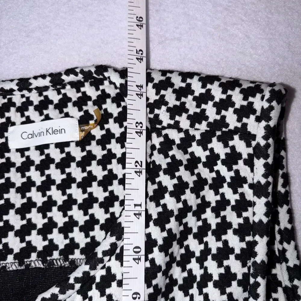 Calvin Klein Houndstooth A-Line Dress Women's 20W Plus Sleeveless Office Preppy - Picture 5 of 8
